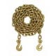 5/16" X 20' GOLD CHROMATE GR. 70   TRANSPORT CHAIN BINDER WITH CLEVIS GRAB HOOK EACH END IMPORT - TRANSPORT CHAIN LOAD BINDERS